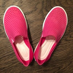 Pink Croc water shoes